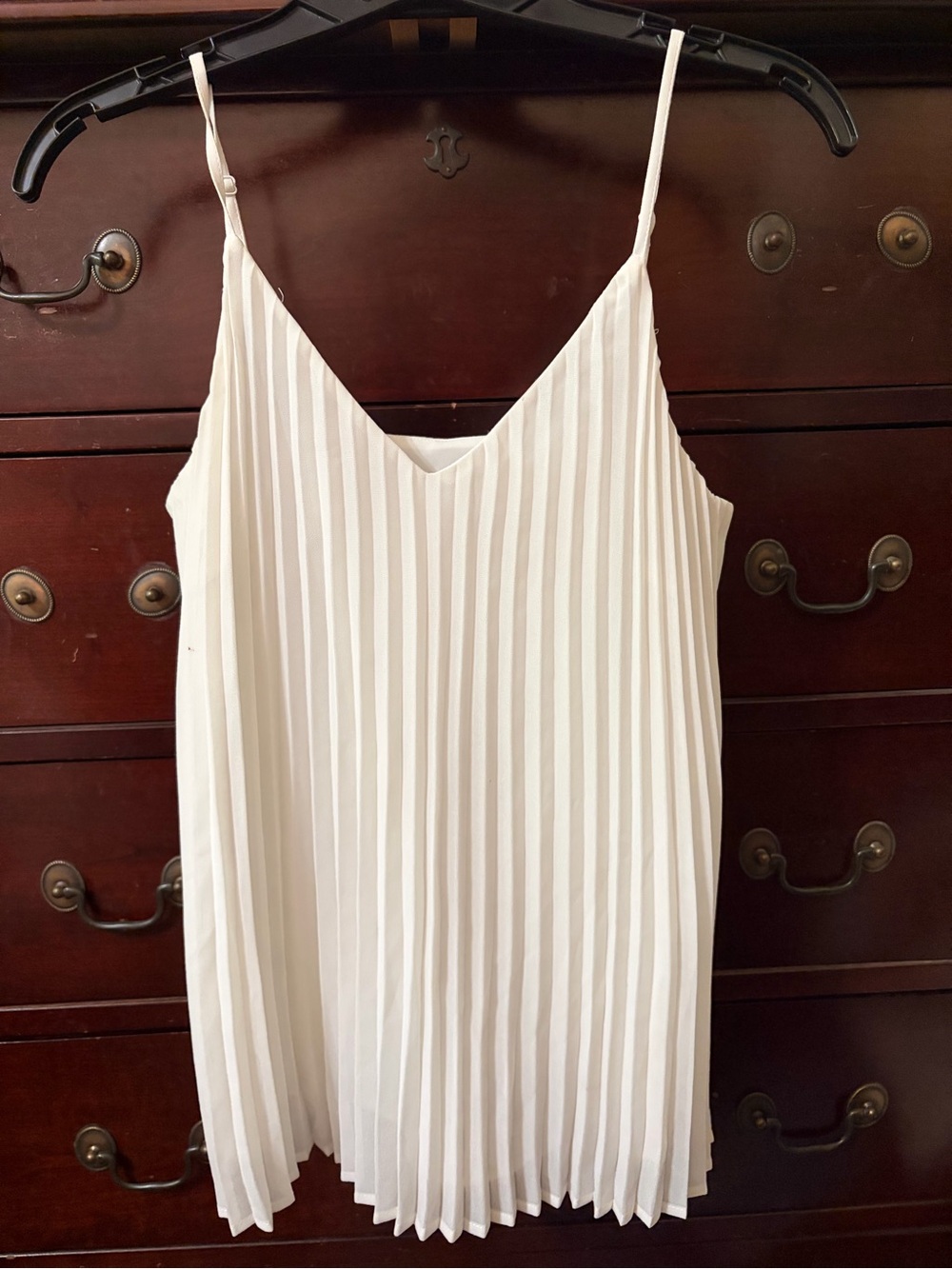 Target A New Day White Pleated Spaghetti Strap Tank